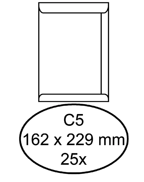 Envelop Hermes C5 162x229mm; pakje 25 stuks