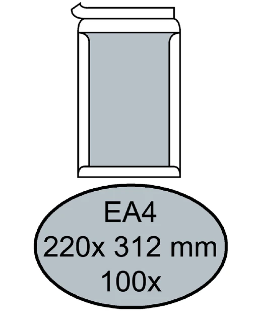 Envelop Quantore bordrug EA4 220x312mm zelfklevend wit 100 stuks