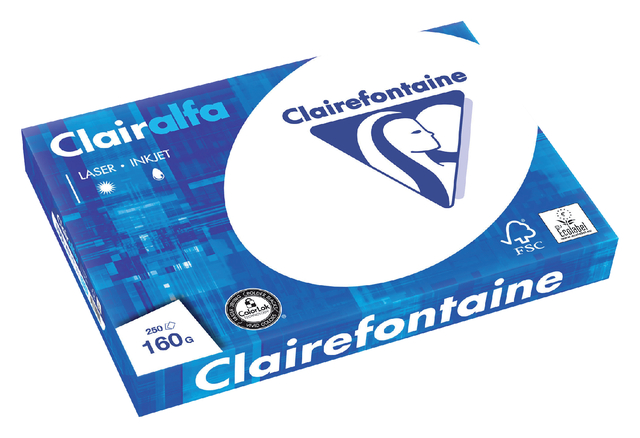 Kopieerpapier A3 160gr Clairfontaine wit; pak 250 vel