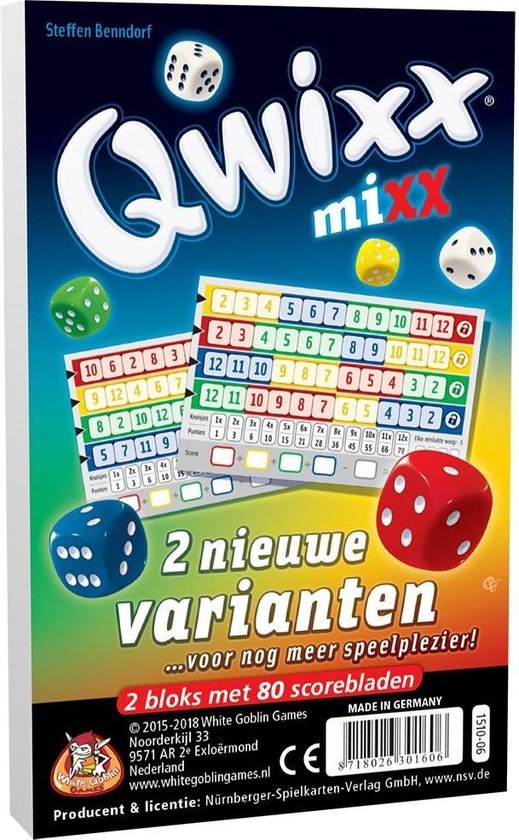 Dobbelspel Qwixx Mixx scoreblok