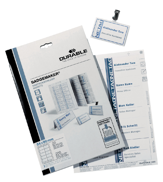 Badgekaart Durable 1451 30x60mm