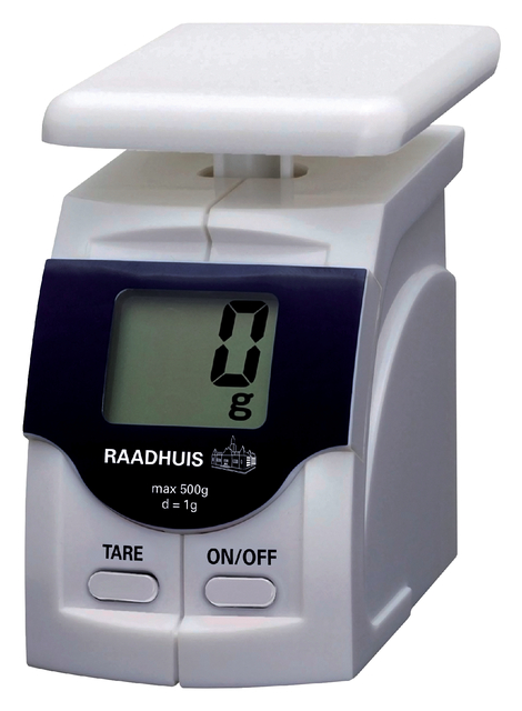 Briefweger Raadhuis basic tot 500gr. kunststof wit