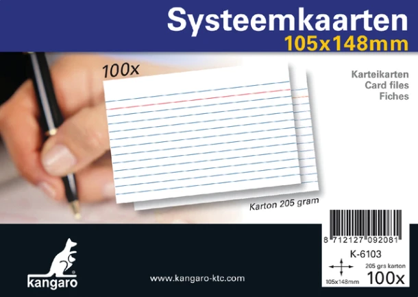 Systeemkaarten 105x148mm; (A6) pak 100 Stuks