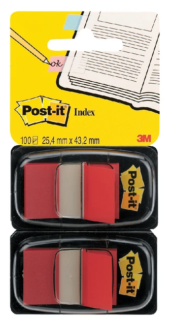 Post-it Index tabs 3M 680-1 rood; 2 pakjes á 50st