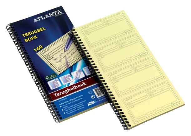 Terugbelboek Djois Atlanta recycled papier 74x128mm 400notities 100vel