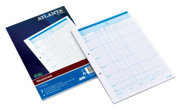 Weekstaten A 5404-016, A4; blok a 50 vel
