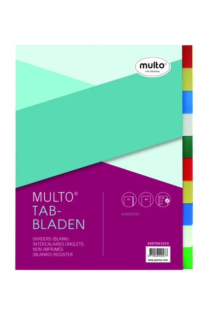 Tabbladen Multo 23-gaats 7041010 10-delig assorti PP