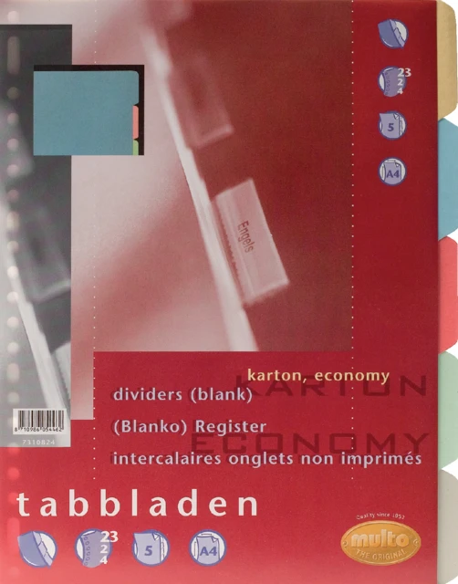 Tabbladen 23-rings 5-delig karton SVH 7310824