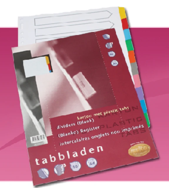 Tabbladen 23-rings 10-delig wit karton SVH 7310731
