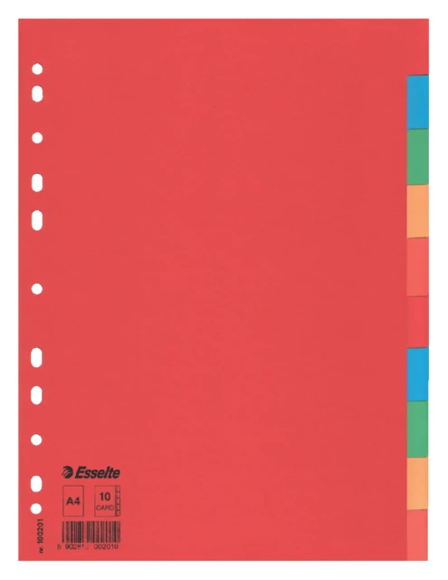 Tabbladen Esselte A4 11R karton 10-delig Blanco