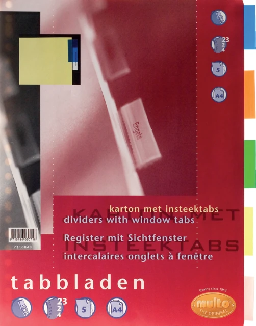 Tabbladen Multo 7310840 A4 23r Karton 5dlg Pl Tab