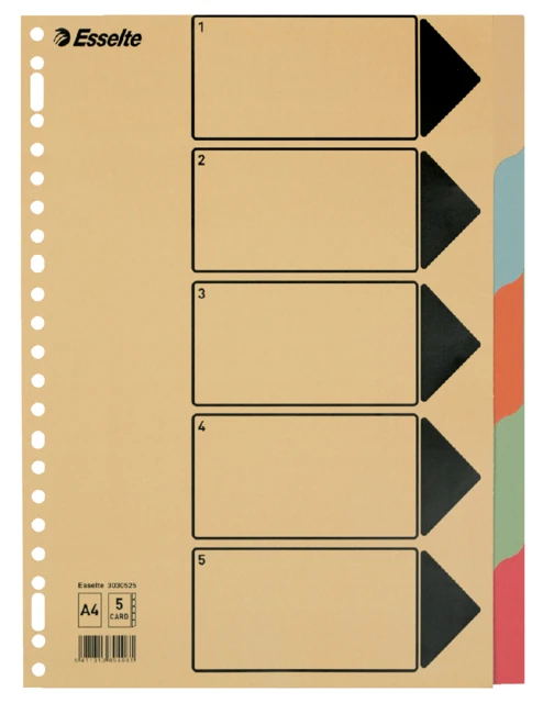 Tabbladen Ess A4 23r Karton 5dlg Gekl Tabs Ch