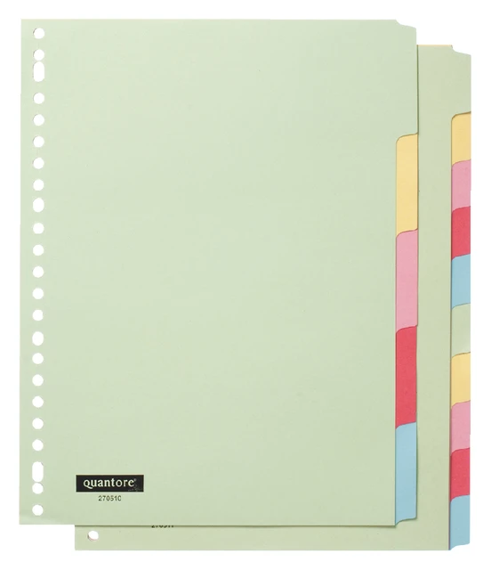 Tabbladen Quantore 23R 10-delig karton assorti
