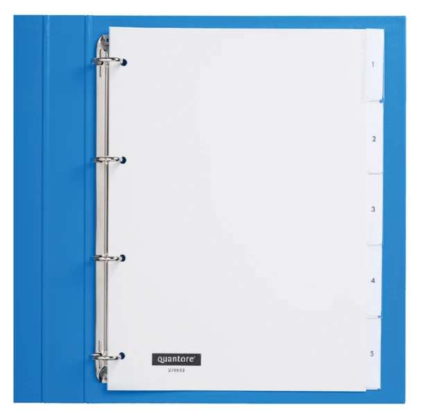 Tabbladen Quantore 4R 5delig wit, venstertabs