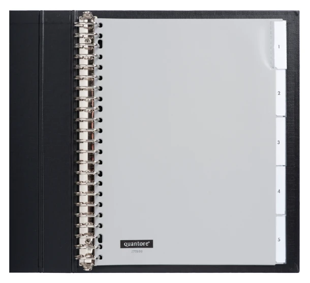 Tabbladen Quantore 23R 5-dlg plastic grijs G405FM