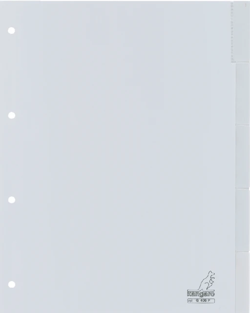 Tabblad Kangaro G405F A4 4R PP 5dlg V-Tabs Grijs