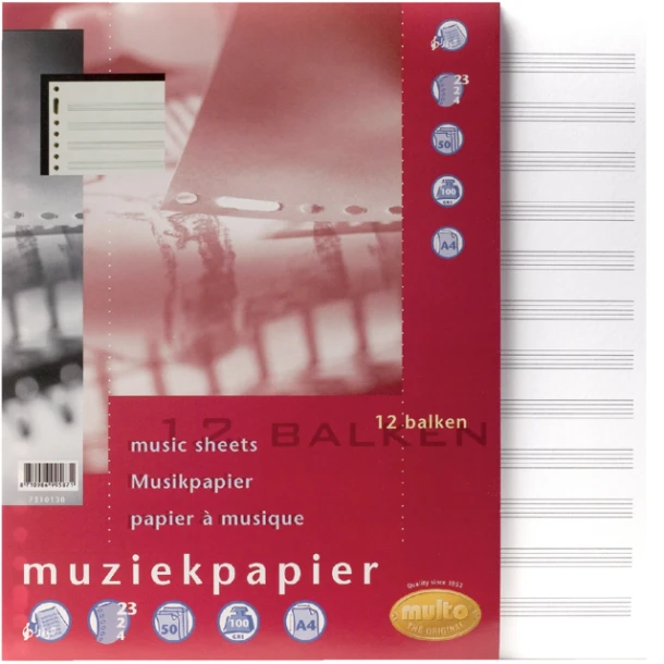 Multo-interieur 23-rings muziekpapier 7310130; 50v