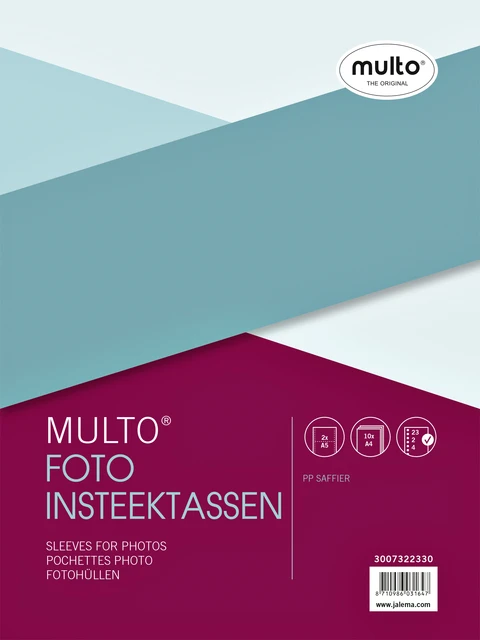 Fototas Multo A4 23-gaats 2-vaks 148x210mm PP mat 10 stuks