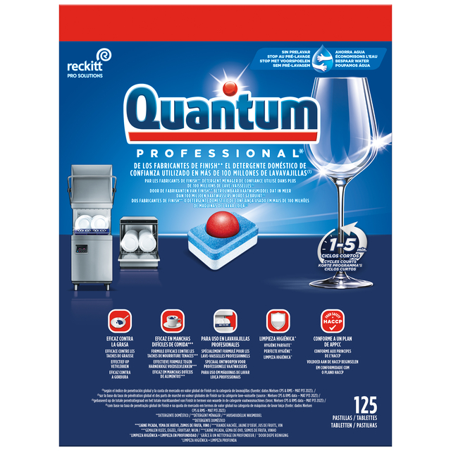 Vaatwastabletten Quantum Pro All-In-One 125 Stuks