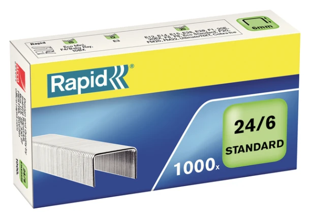 Nietjes Rapid blue 24/6 verzinkt, doos a 1000