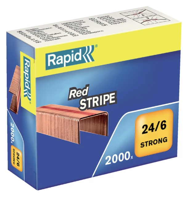 Nietjes 24/6 Red Stripe koper; dsje a 2000st
