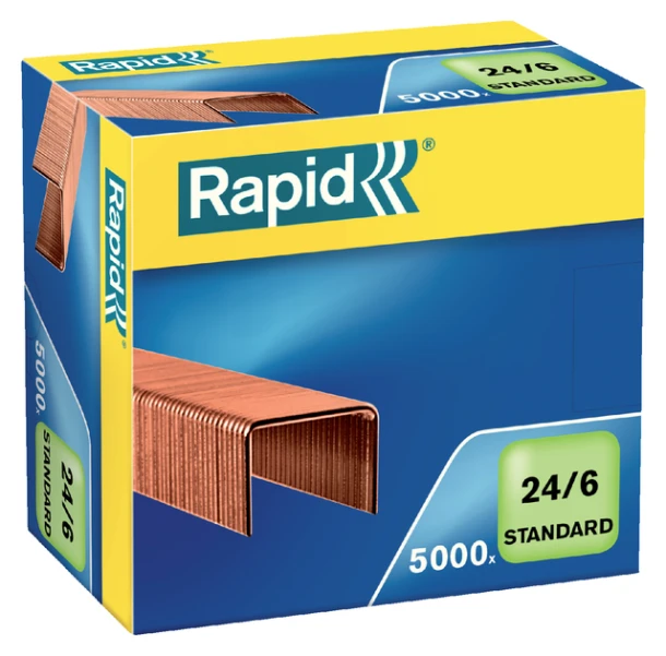 Nietjes Rapid 24/6 koper doos 5000 stuks