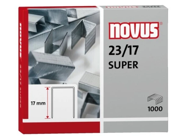 Nietjes 23/17 Novus staal; dsje a 1000 stuks