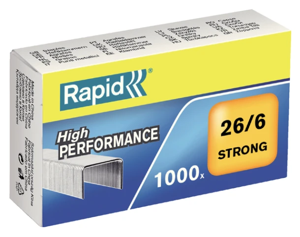 Nieten Rapid 26/6 gegalvaniseerd strong 1000 stuks