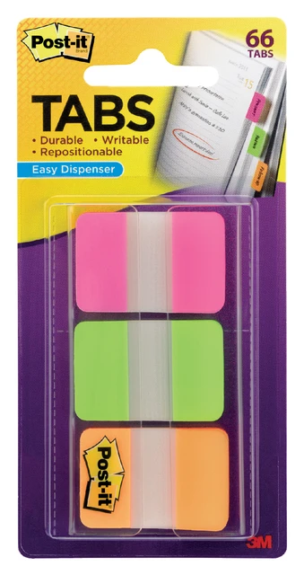 Post-it index strong rz/gn/or 686PGO,pk 3st.
