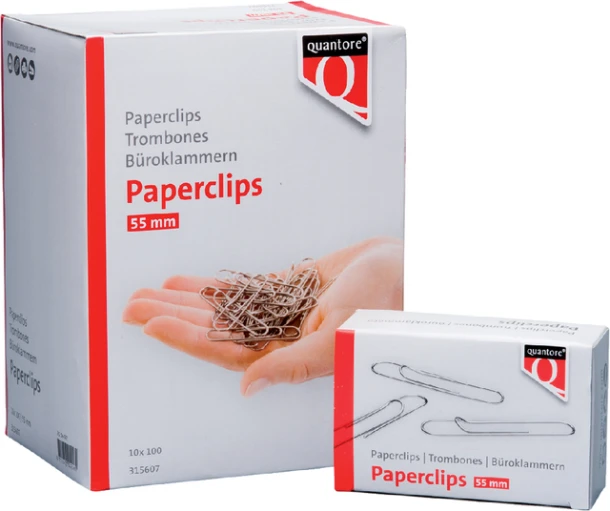 Paperclips Quantore 55mm dsj a 100 stuks