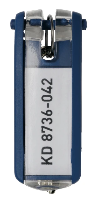 Sleutellabel Durable 1957 met ring blauw zk a 6st
