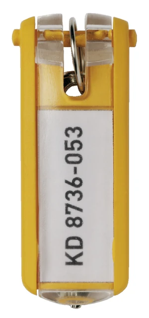 Sleutellabel Durable 1957 met ring geel zk a 6st