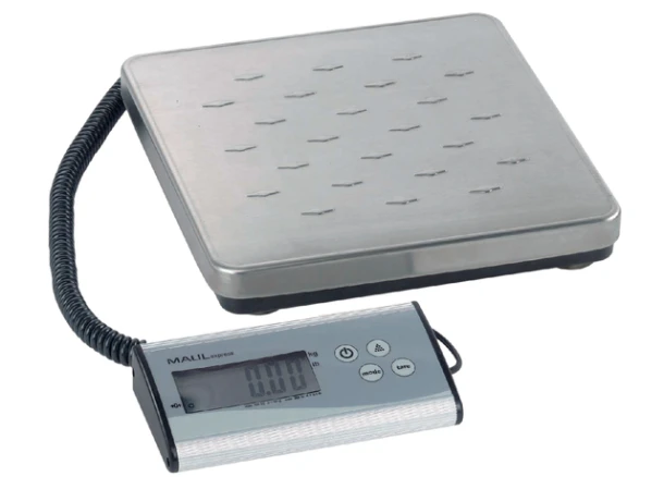 Pakketweger MAUL Cargo 120kg metalen plateau 27x27cm +9V batterij zilver