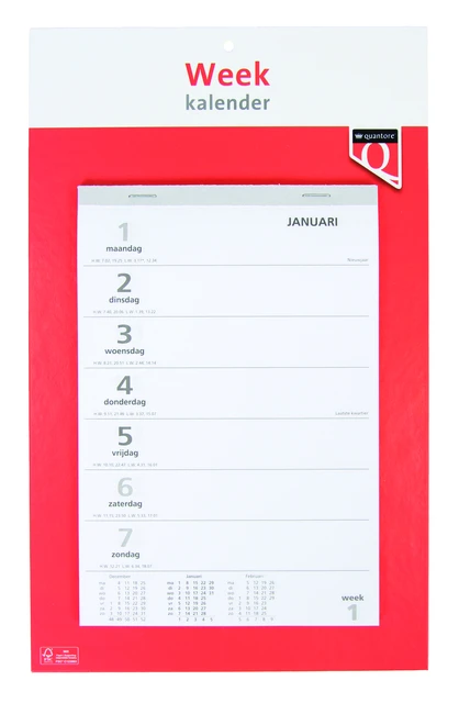 Kalender 2027 Wand-week kalender - 4t.