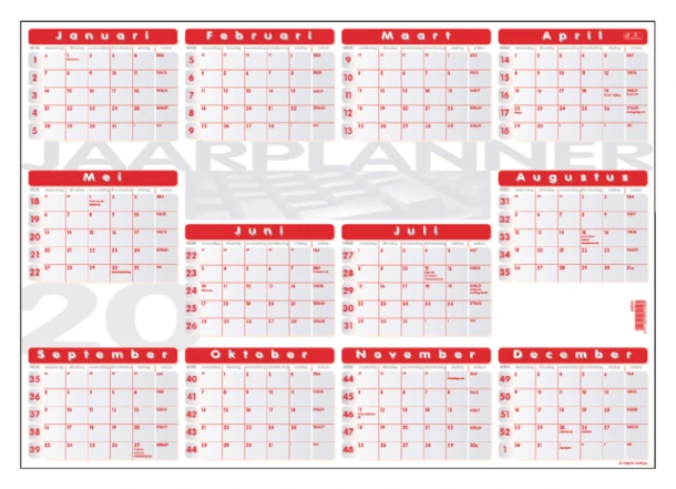 Jaarplankalender 2026 Quantore 48x68cm