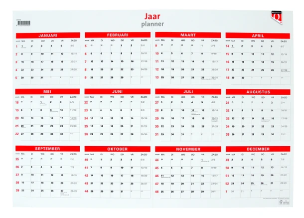 Jaarplankalender 2027 Quantore 48x68cm