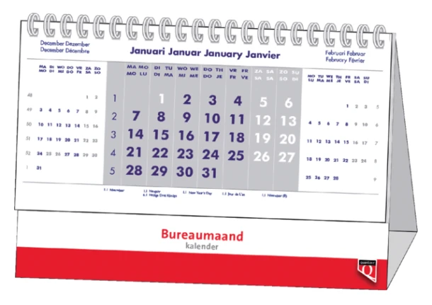 Bureaumaandkalender 2026 Quantore