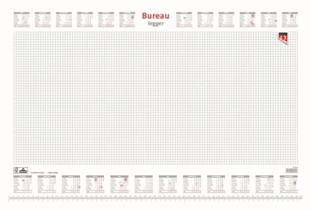 Bureau-onderlegblok 2027 Quantore ruit 56,5X36cm