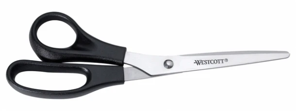 Kantoorschaar Westcott 210mm met kunststof grip linkshandig rvs