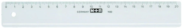 Liniaal 20cm M&R 1120/000 transparant