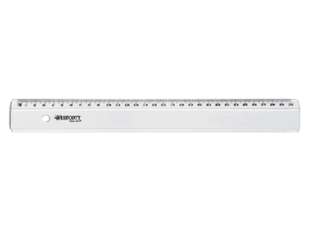 Liniaal Westcott kunststof 30cm transparant