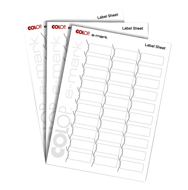 Label Colop E-mark 48x18mm 300 stuks wit