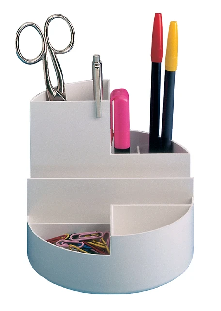 Pennenkoker Maul 14cm rond met vakken, wit