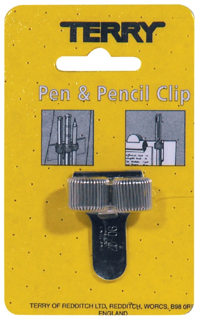 Terry Clip tbv 2 pennen/potlood zilverkleurig