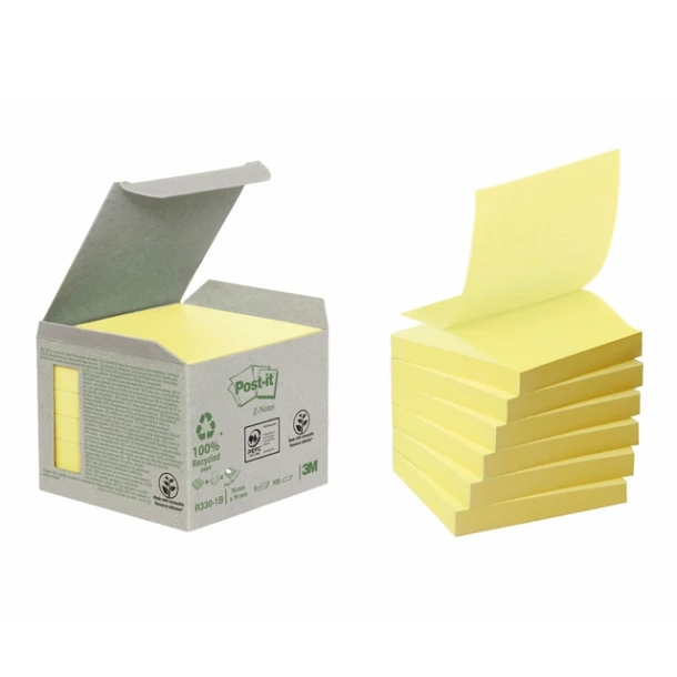 Post-It memo Z-Note R330 Recy Geel ds รก 6 stuks