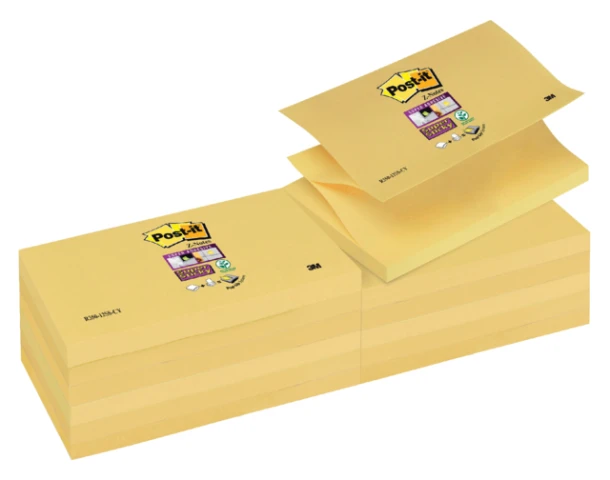 Memoblok 3M Post-it Z-Note S350-Y 76x127mm Super Sticky geel