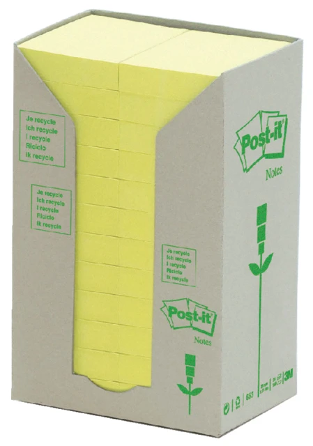 Post-it Memo's 653 kringloop ds á 24 st. geel