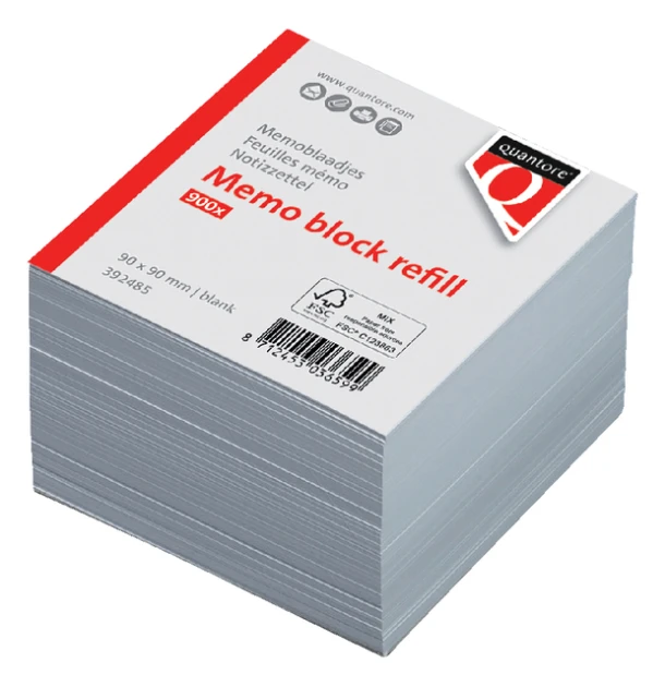 Memokubusblaadjes Quantore 9x9cm losbladig; 900v