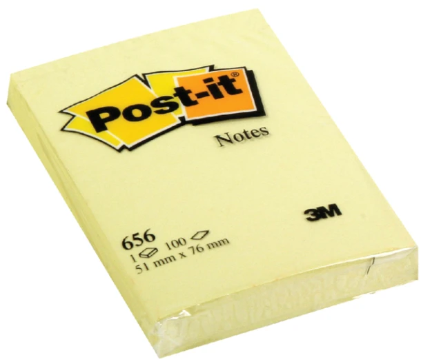 Post-it memo 3M 656 geel 51x76mm; a 100 vel