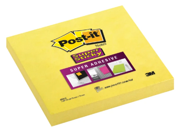 Post-it memo 3M 654 super sticky 76x76mm; blok90v